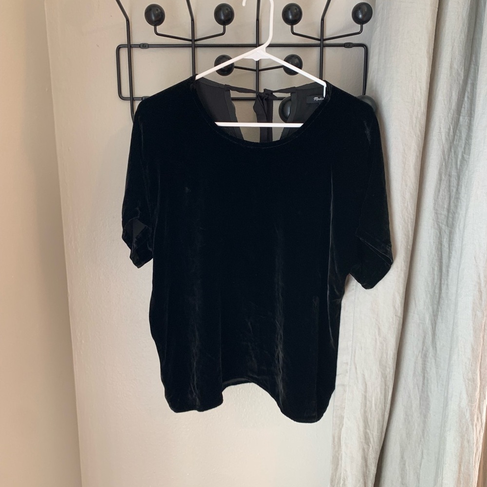 Madewell velvet top bow back